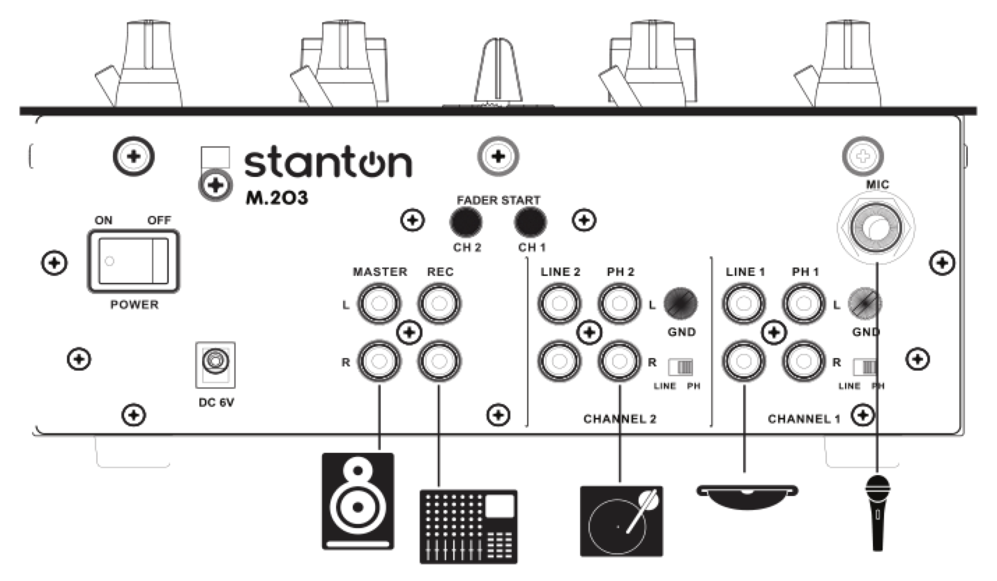 Схема подключения STANTON M.203