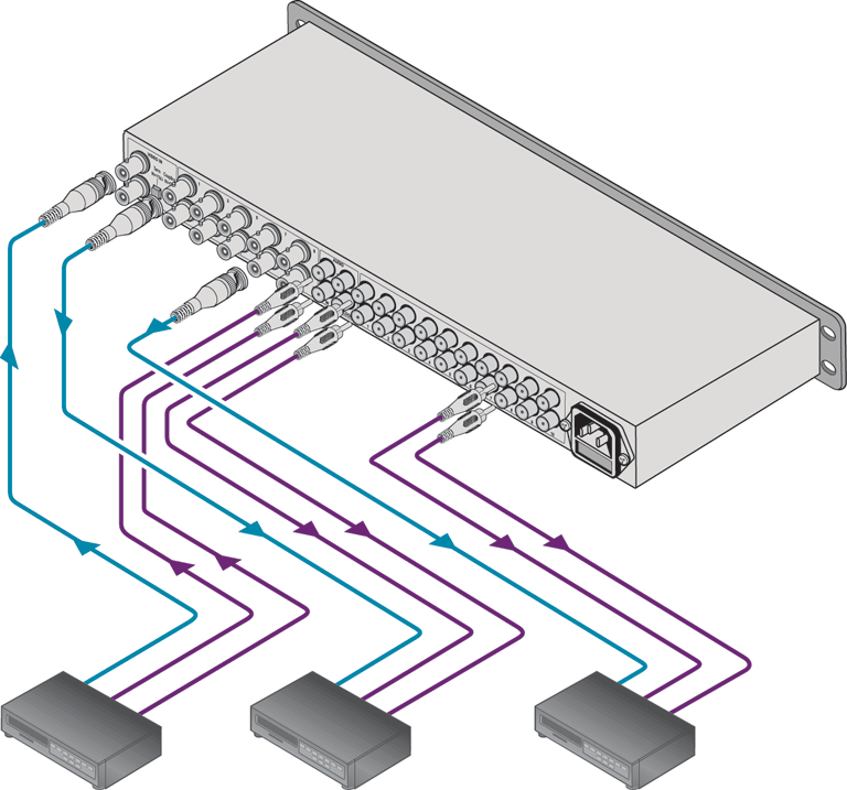 Схема подключения KRAMER VM-10XL