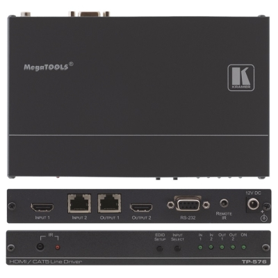 Приёмопередатчик HDMI, RS-232 и ИК сигналов по витой паре TP-576