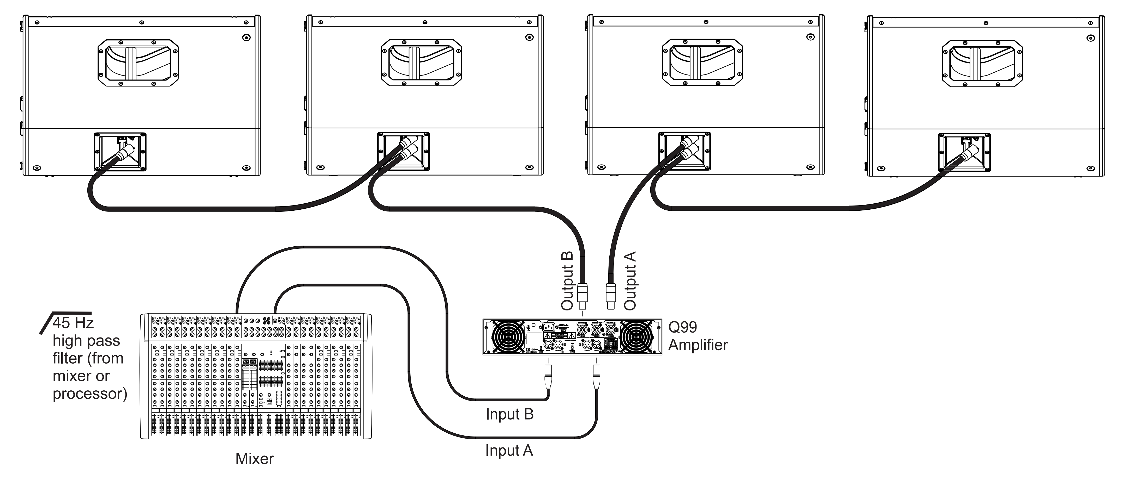 Схема параллельного подключения акустики EKX-15