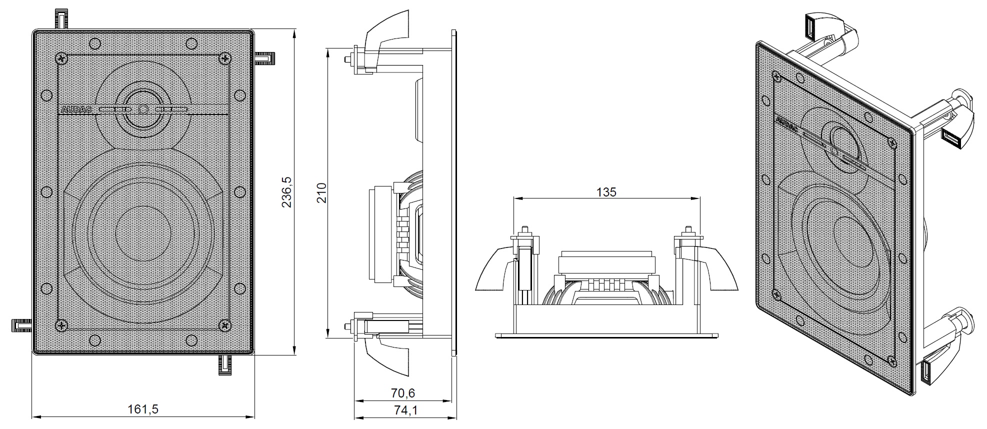 Габариты AUDAC MERO5