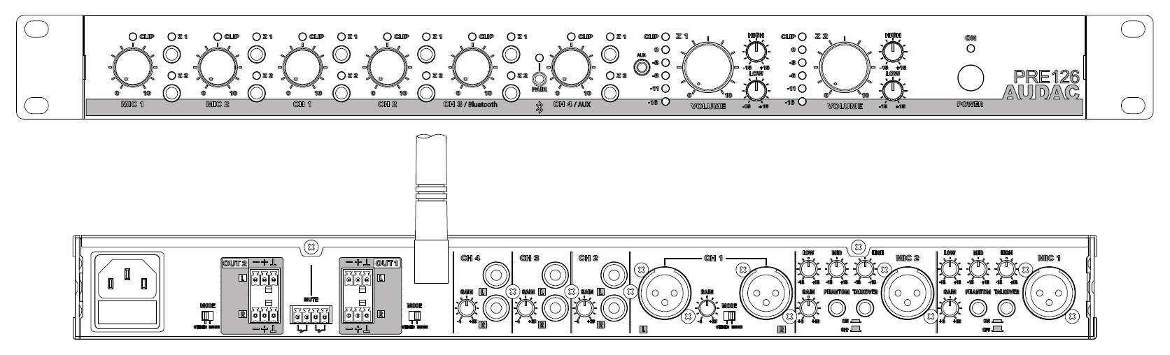 Конструкция AUDAC PRE126