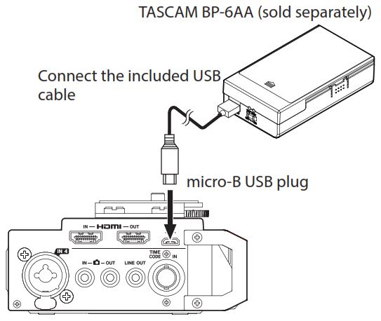 Схема подключения питания TASCAM DR-701D