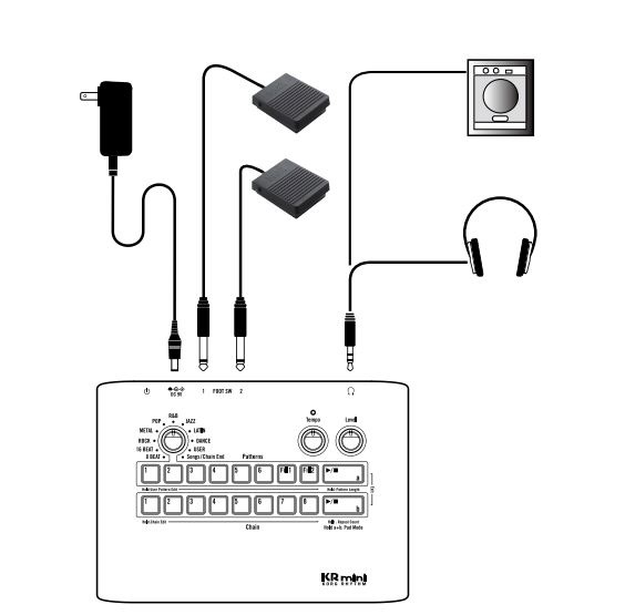 Схема подключения Korg KR-mini