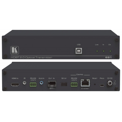 Передатчик HDMI, Audio, RS-232, ИК, USB и Ethernet по оптоволокну