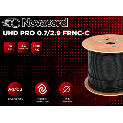 Огнестойкий коаксиальный видео кабель UHD PRO 0.7/2.9 FRNC-C