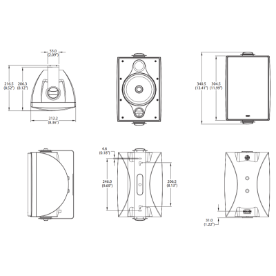Настенная низкоомная акустическая система DVS 6 BL