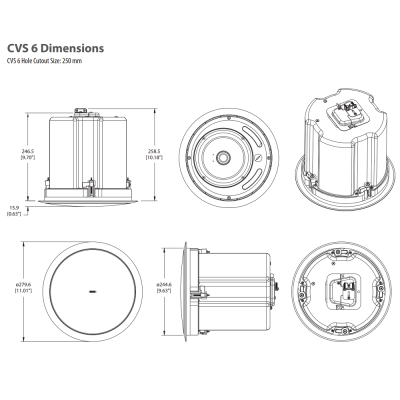 Потолочная встраиваемая пассивная АС CVS 6 BK