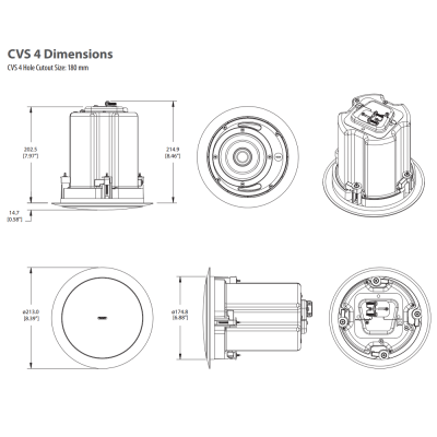 Потолочная встраиваемая пассивная АС CVS 4 BK