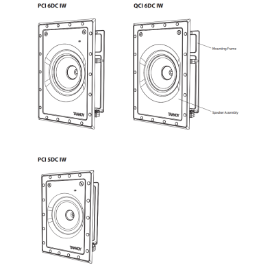 Встраиваемая в стену акустическая система QCI 6DC IW