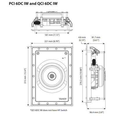 Встраиваемая в стену акустическая система QCI 6DC IW