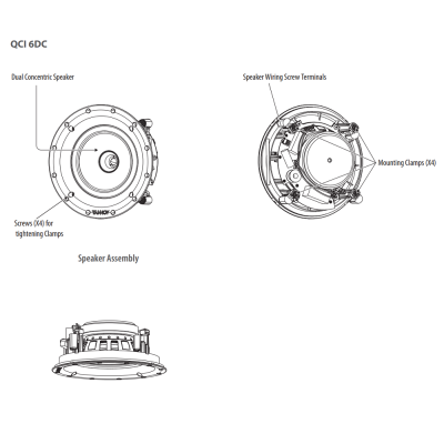 Встраиваемая потолочная акустическая система QCI 6DC