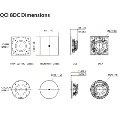 Встраиваемая потолочная акустическая система QCI 8DC