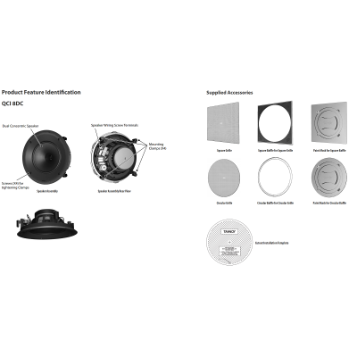 Встраиваемая потолочная акустическая система QCI 8DC