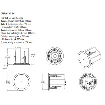 Потолочная акустическая система CMS 503ICT BM