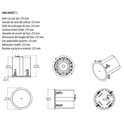 Огнестойкая потолочная акустическая система CMS 603ICT LS
