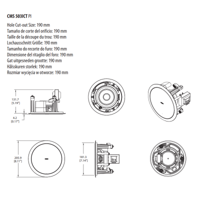 Потолочная акустическая система CMS 503ICT PI