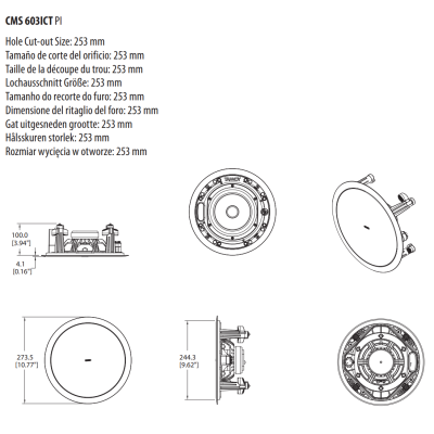 Потолочная акустическая система CMS 603ICT PI
