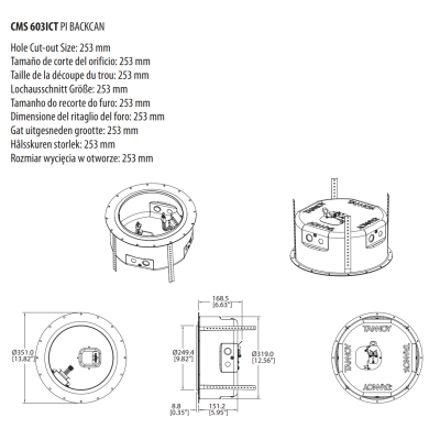 Потолочная акустическая система CMS 603ICT PI