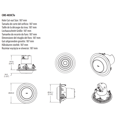 Потолочная акустическая система CMS 403ICTe