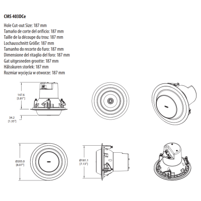 Потолочная акустическая система CMS 403DCe