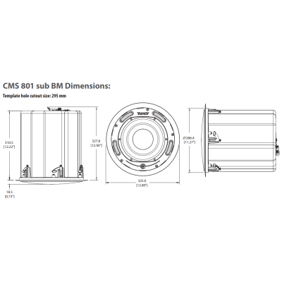 Потолочный сабвуфер CMS 801 BM Sub