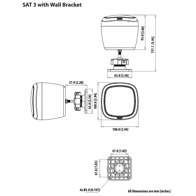 Комплект сабвуфер и 4 колонки-сателлита SAT SUB 4PACK WH