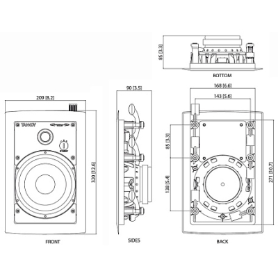 Встраиваемая в стену акустическая система IW 6DS-WH
