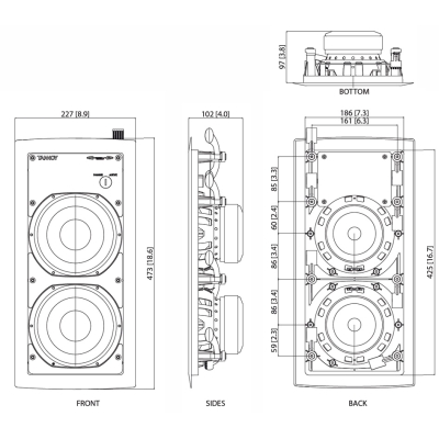 Встраиваемый в стену пассивный сабвуфер IW 62S-WH