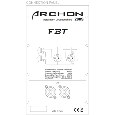Сабвуфер ARCHON 208S
