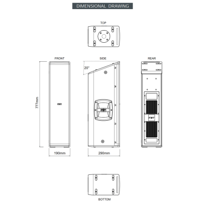 Активная двухполосная акустическая колонна VERTUS CLA 206A