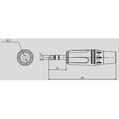 Кабельный разъем стерео Jack, штекер S3P