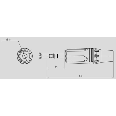 Кабельный разъем стерео Jack, штекер S3P-1