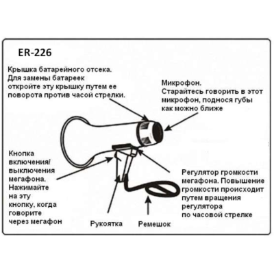 Рупорный ручной громкоговоритель ER-226