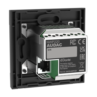Сетевая настенная панель аудиовходов Dante с Bluetooth NWP220/W
