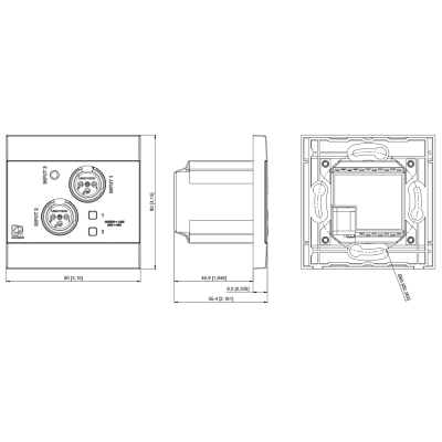 Сетевая настенная панель аудиовходов Dante с Bluetooth NWP320/W