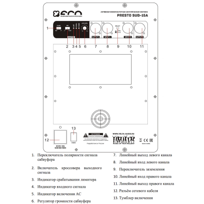 Активный сабвуфер PRESTO SUB-15A