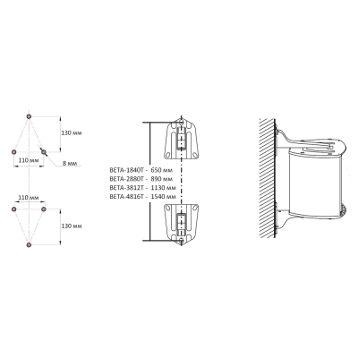 Всепогодная двухполосная звуковая колонна BETA-3812T