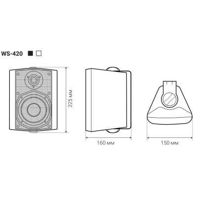 Настенный двухполосный громкоговоритель WS-420W