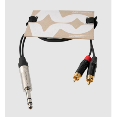 Аналоговый аудиокабель JACK 6,3 (TRS) - 2х RCA