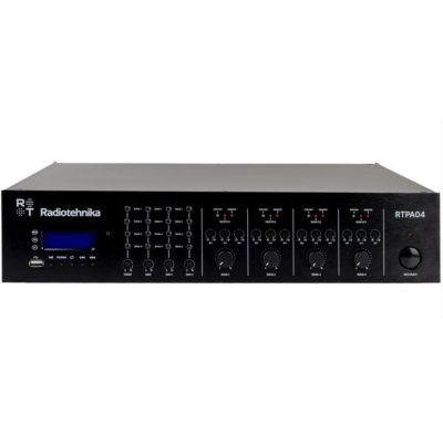 RTPA04 Профессиональный четырехканальный микшер-усилитель с медиаплеером