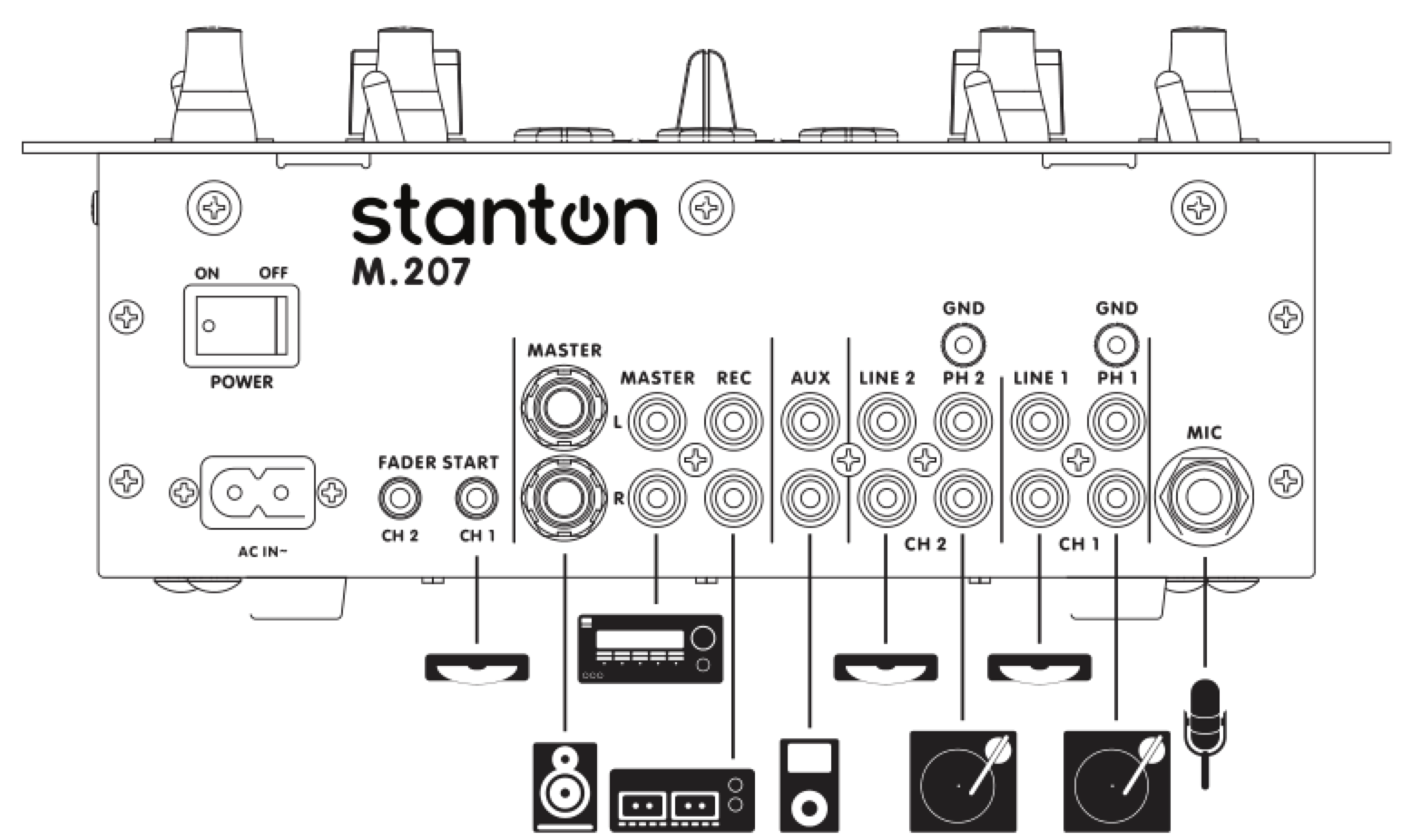 Схема подключения STANTON M.207